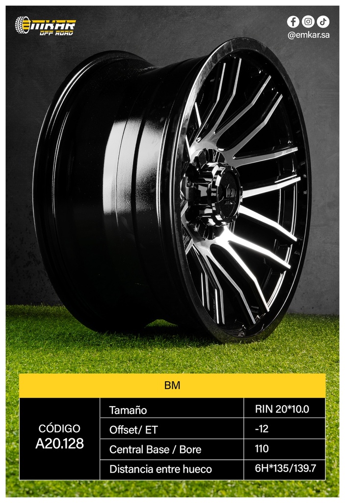 RIN 20*10.0 6H*135/139.7 ET-12 CB110 BM - A20.128
