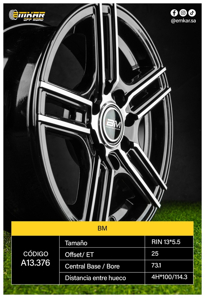 RIN 13*5.5 4H*100/114.3 ET25 CB73.1 BM - A13.376