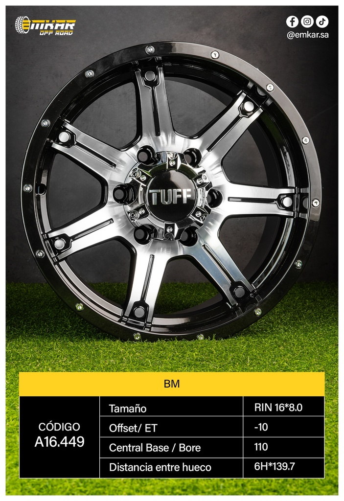 RIN 16*8.0 6H*139.7 ET-10 CB110 BM - A15.1100