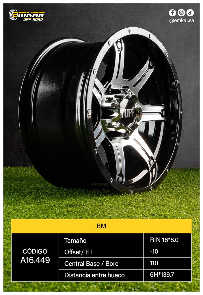 RIN 16*8.0 6H*139.7 ET-10 CB110 BM - A15.1100