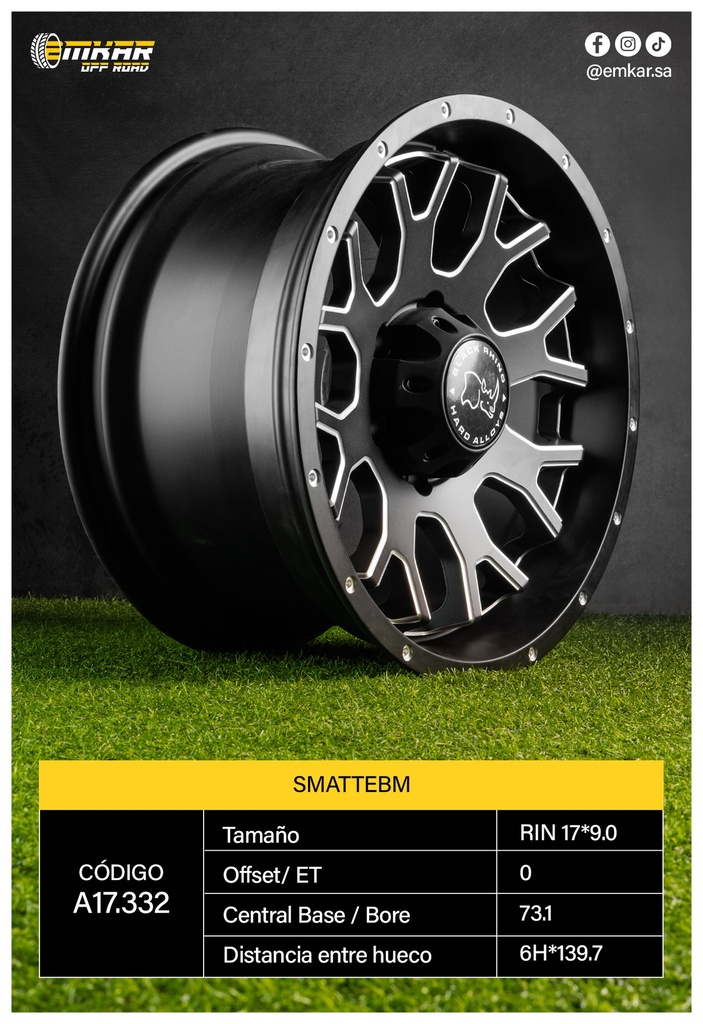 RIN 17*9.0 6H*139.7 ET15 CB110 SMATTEBM - A17.332