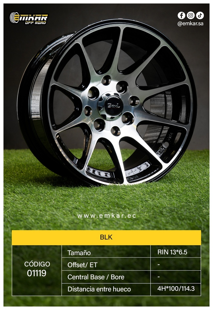 RIN 13*6.5 4H*100/114.3 L006 BLK 27189