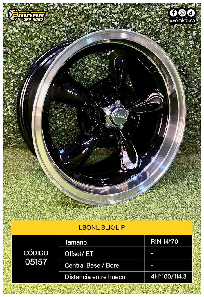 RIN 14*7.0 4H*100/114.3 LBONL BLK/LIP M L232 - 38512
