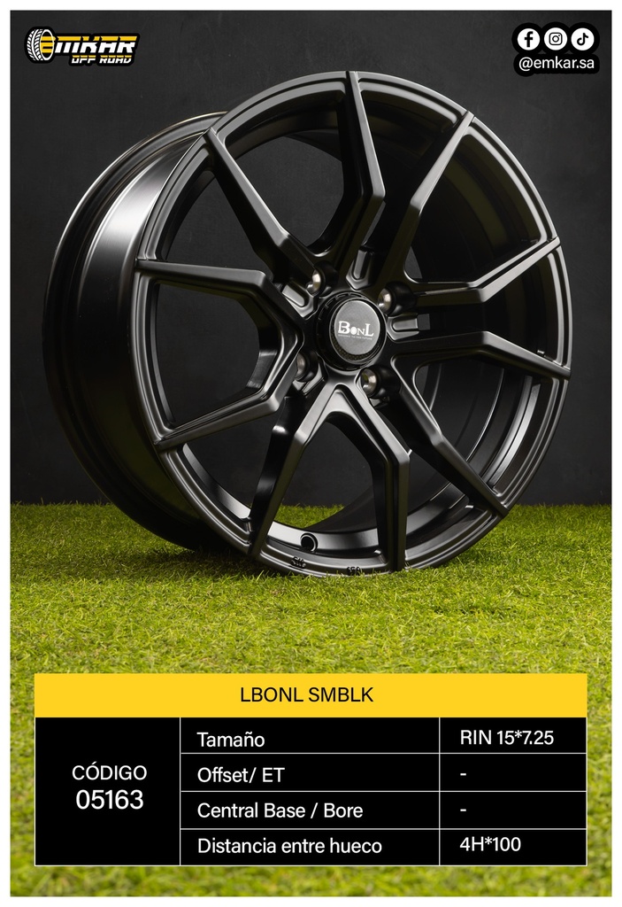 RIN 15*7.25 4H*100 LBONL SMBLK L317B - 39160