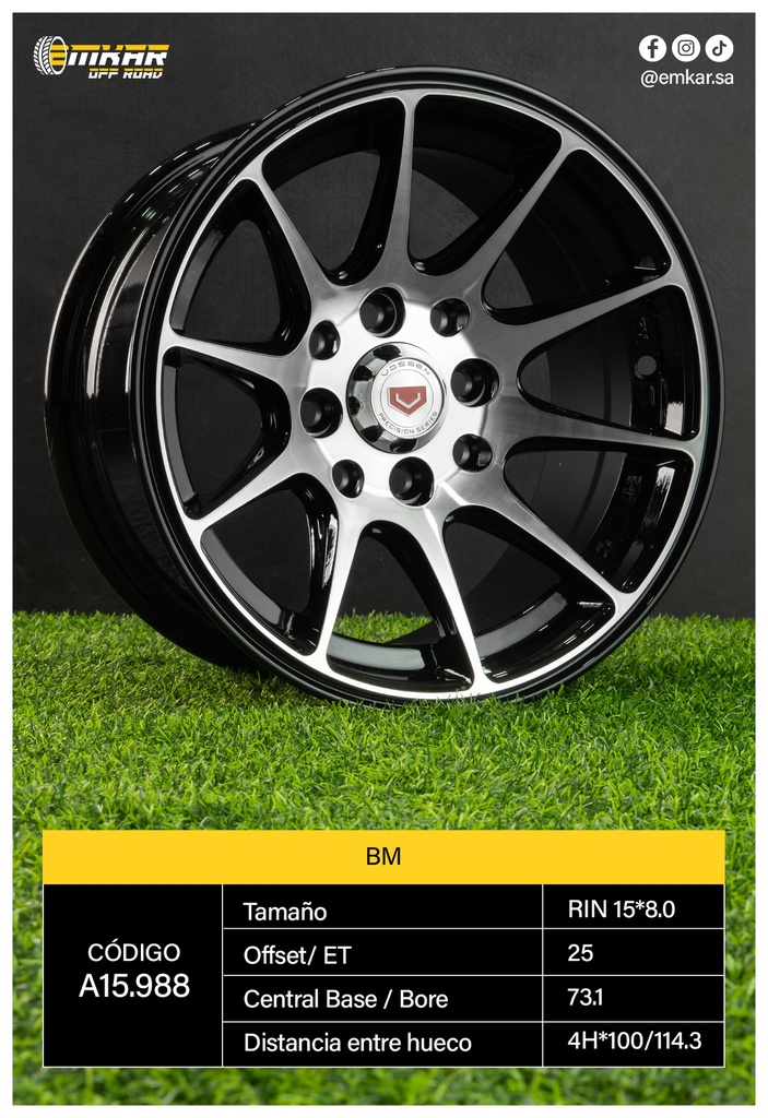 RIN 15*8.0 4h*100/114.3 ET25 CB73.1 BM - A15.988