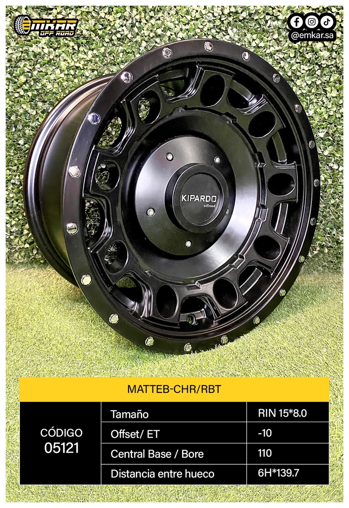 RIN 15*8.0 6H*139.7 ET-10 CB11 MATTEB-CHR/RBT - A15.828