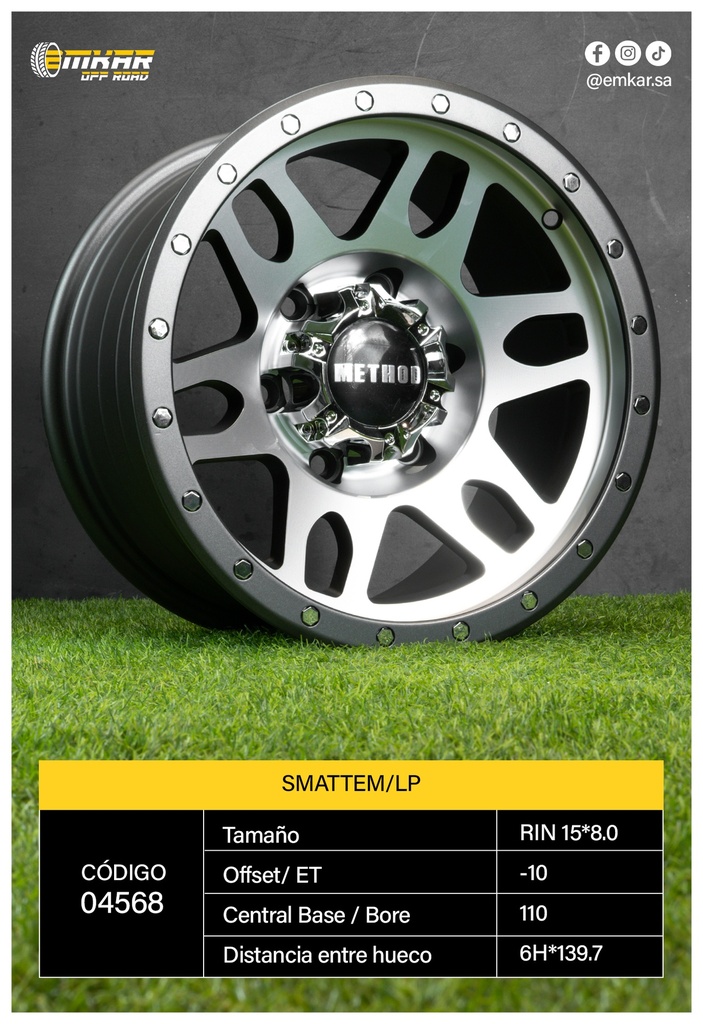 RIN 15*8.0 6H*139.7 ET-10 CB110 SMATTEM/LP - A15.890