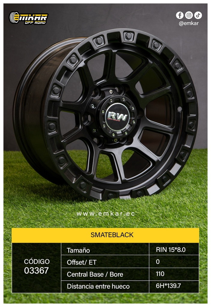 RIN 15*8.0 6H*139.7 ET0 CB110 SMATEBLACK 803.3584