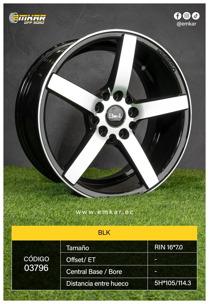 RIN 16*7.0 5H*105/114.3 BLK M L016 - 33693