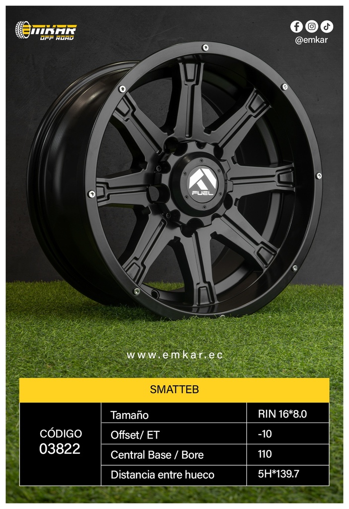 RIN 16*8.0 5H*139.7 ET-10 CB110 SMATTEB - A16.348