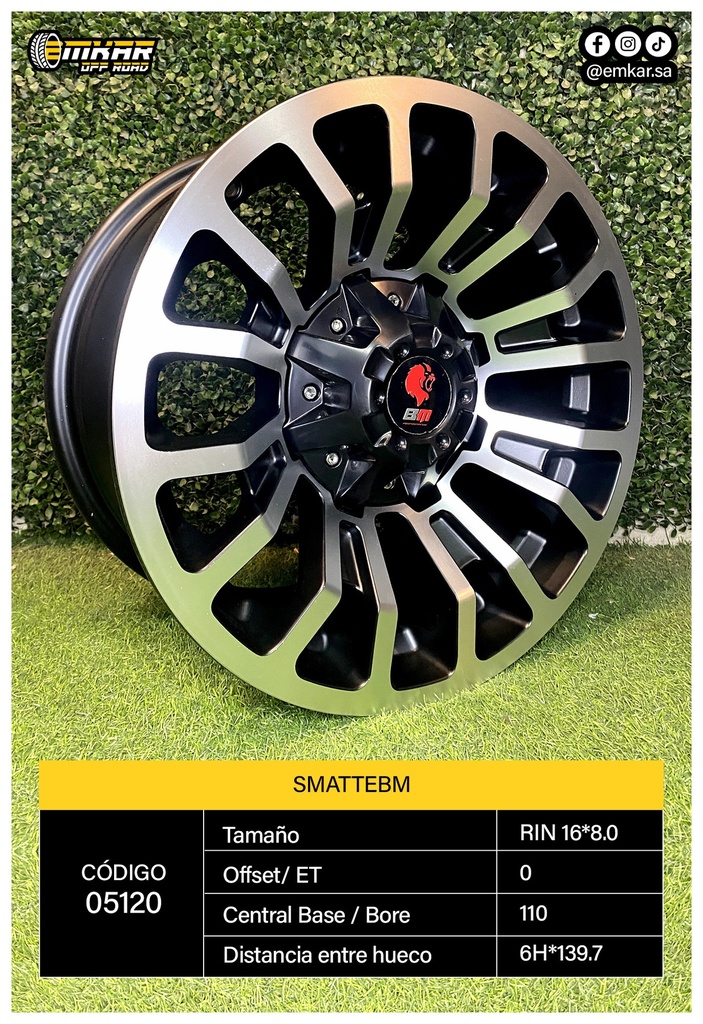RIN 16*8.0 6H*139.7 ET0 CB110 SMATTEBM - A16.424