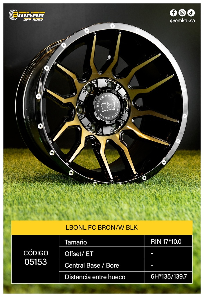 RIN 17*10.0 6H*135/139.7 LBONL FC BRON/W BLK L1707-39535
