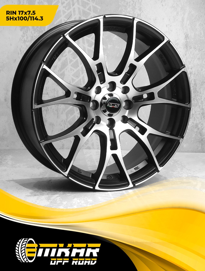 RIN 17*7.5 4H*100/114.3 BLACK MATTE MACHINNED FACE ACC-0000051 1268