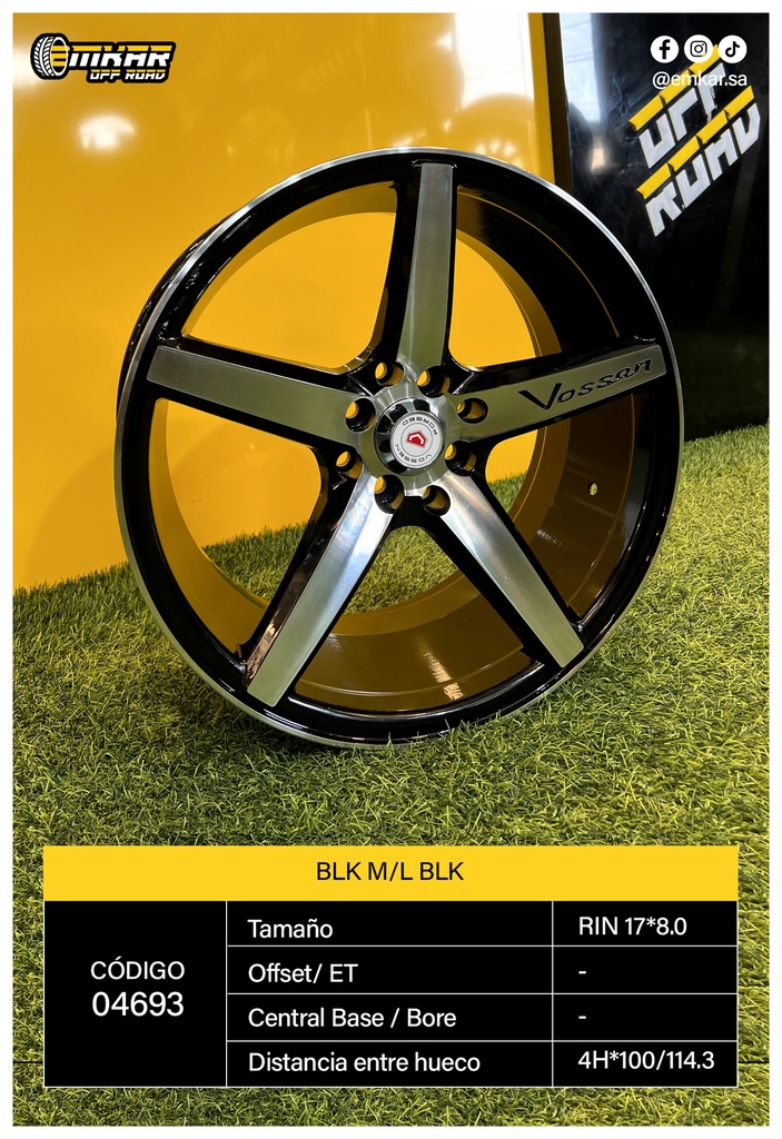 RIN 17*8.0 4H*100/114.3 BLK M/L BLK L046 - 36481