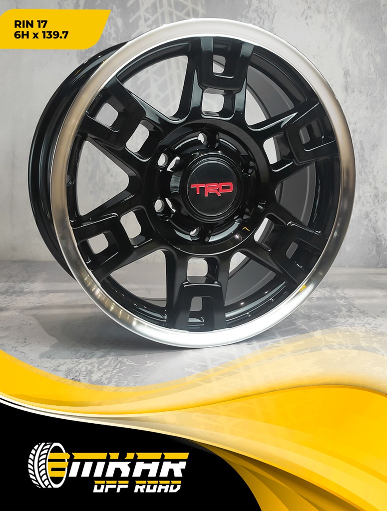 RIN 17*8.0 6H*139.7 BLACK MACHINE LIP ET25 JHAI66