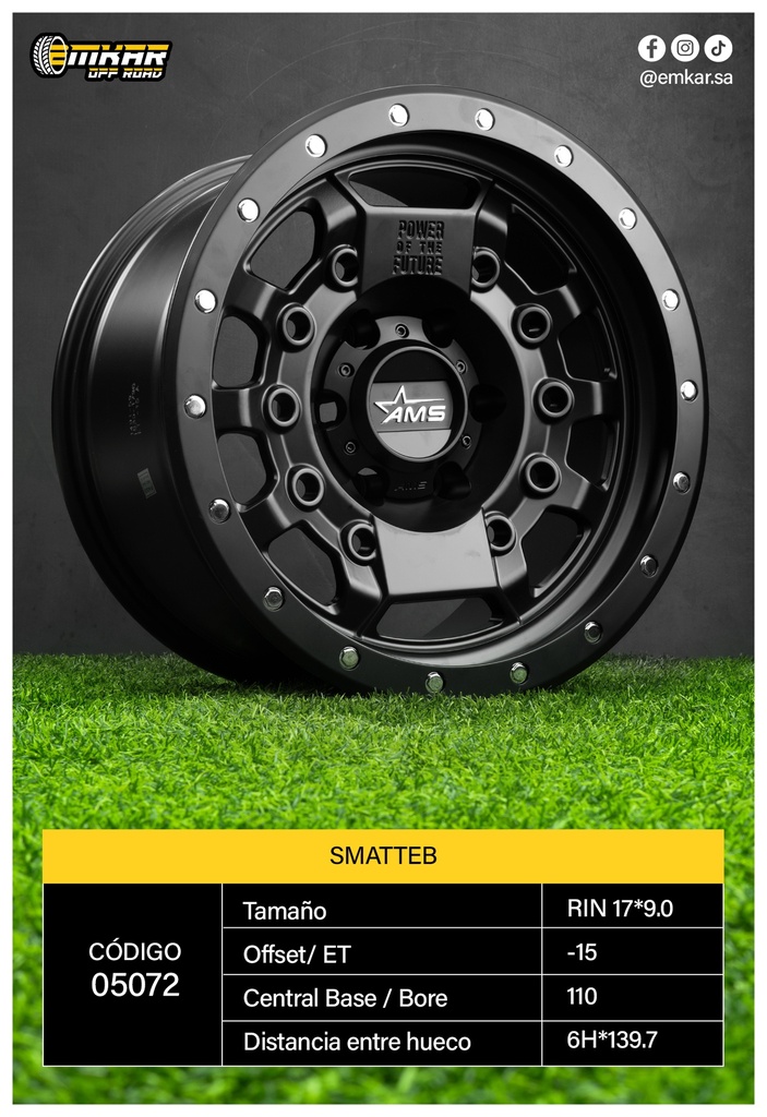 RIN 17*9.0 6H*139.7 ET-15 CB110 SMATTEB - A17.408
