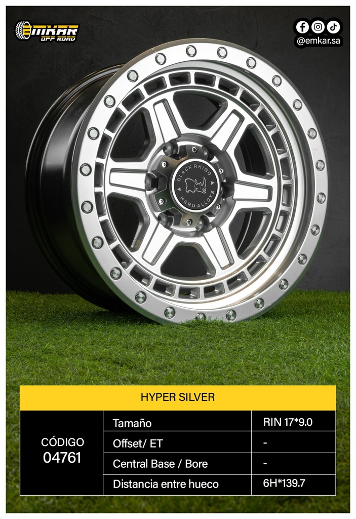 RIN 17*9.0 6H*139.7 HYPER SILVER ET0 - SW261