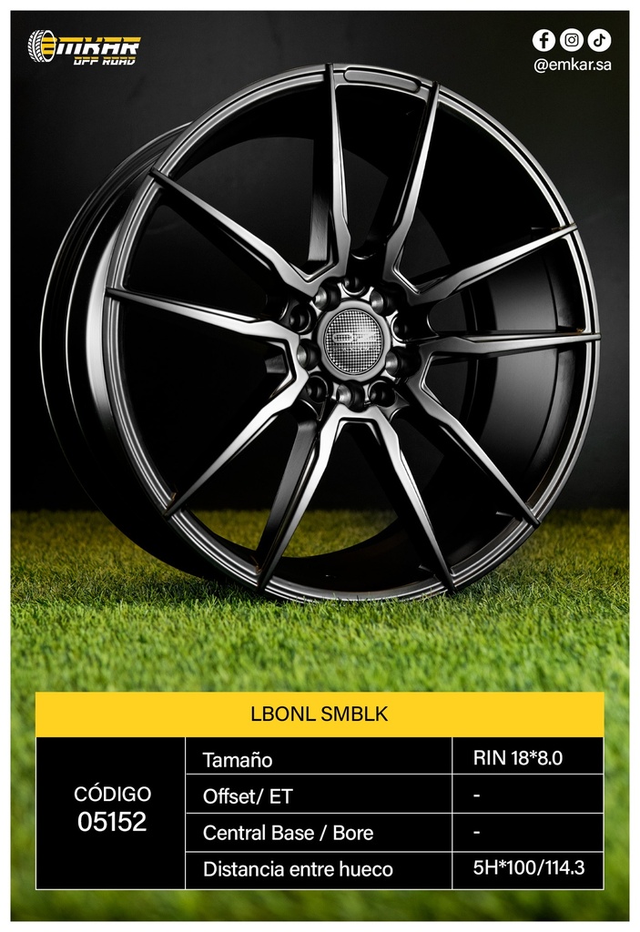 RIN 18*8.0 5H*100/114.3 LBONL SMBLK L315B - 39136