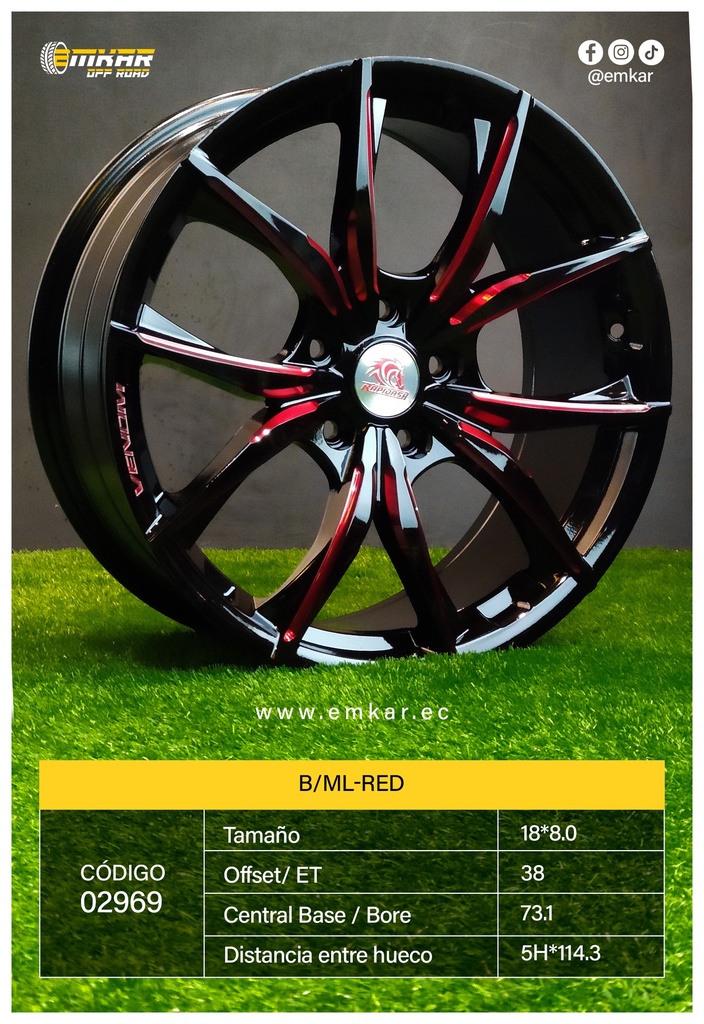 RIN 18*8.0 5H*114.3 ET38 CB73.1 B/ML-RED A18.64