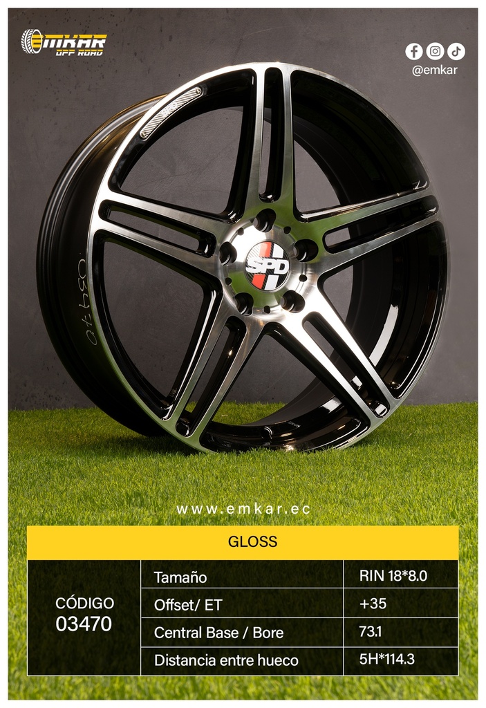 RIN 18*8.0 5H*114.3 GLOSS CB73.1 ET+35 SPD0006