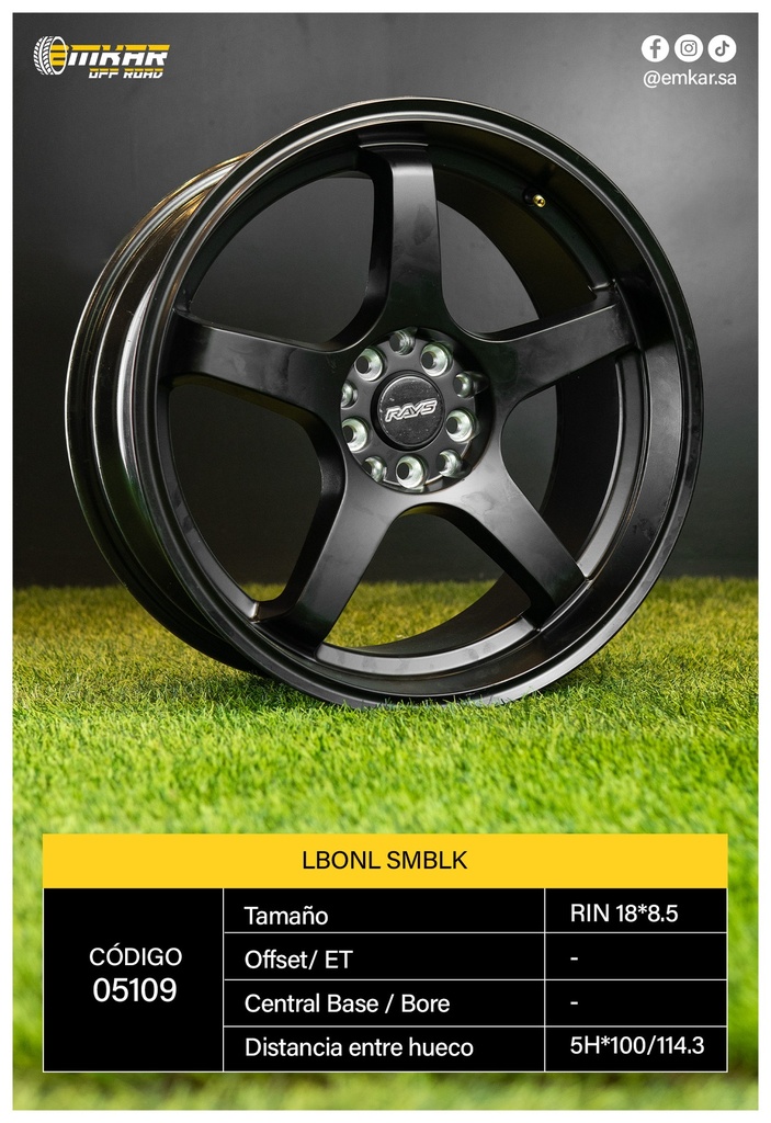 RIN 18*8.5 5H*100/114.3 LBONL SMBLK L610 - 38253