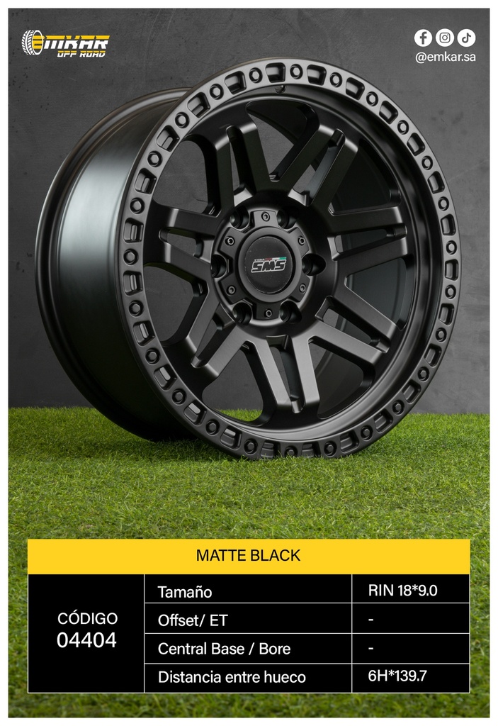 RIN 18*9.0 6H*139.7 110 MATTE BLACK / 38321