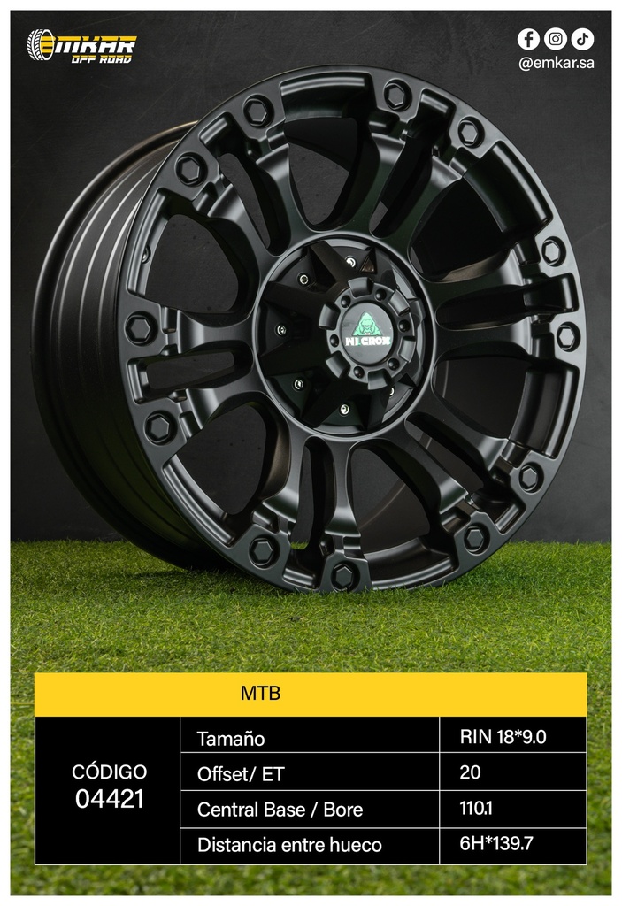 RIN 18*9.0 6H*139.7 ET20 CB110.1 MTB - A18.105