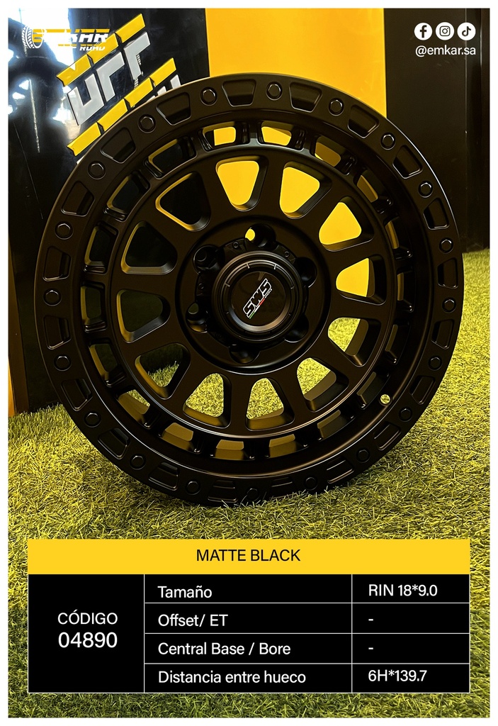 RIN 18*9.0 6H*139.7 MATTE BLACK ACC-0000149