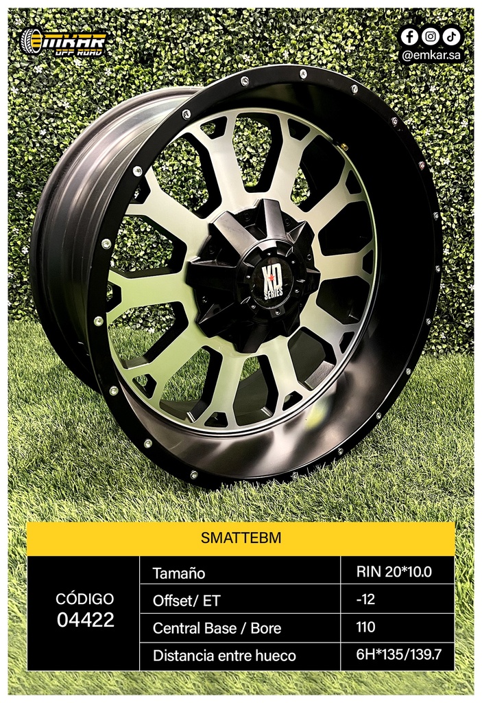RIN 20*10 6H*135/139.7 ET-12 CB110 SMATTEBM - A20.110