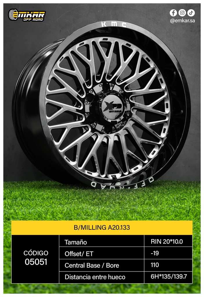 RIN 20*10 6H*135/139.7 ET-19 CB110 B/MILLING A20.133