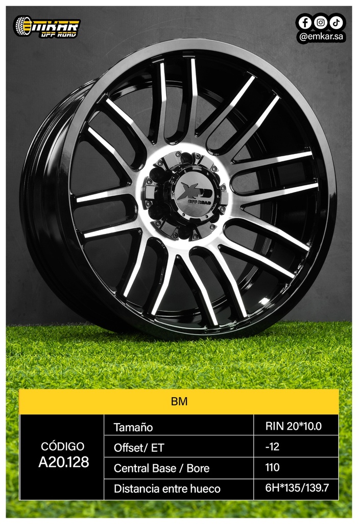 RIN 20*10.0 6H*135/139.7 ET-12 CB110 BM - A20.128