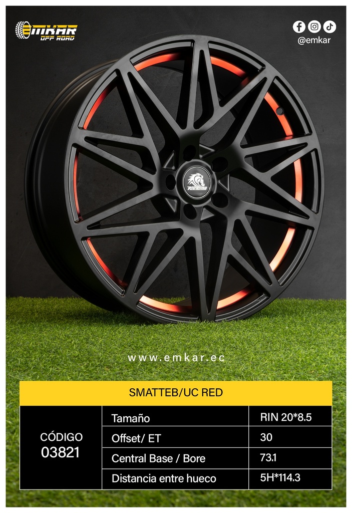 RIN 20*8.5 5H*114.3 ET30 CB73.1 SMATTEB/UC RED - A20.90