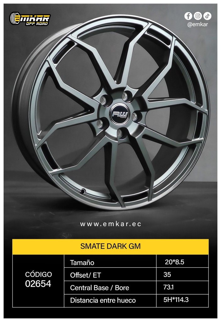 RIN 20*8.5 5H*114.3 ET35 CB73.1 SMATE DARK GM 803.10528