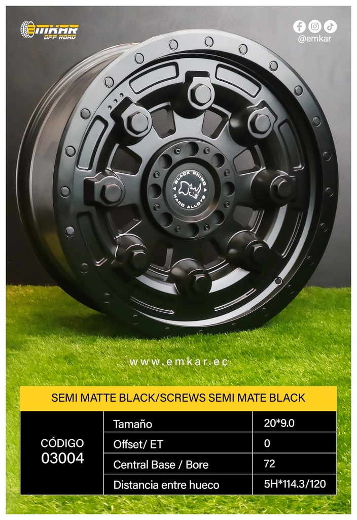 RIN 20*9.0 5H*114.3/120 SMBLK/SCR SMBLK L011 28721