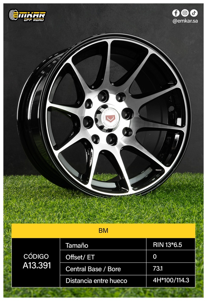 RIN 13*6.5 4H*100/114.3 ET0 CB73.1 BM - A13.391