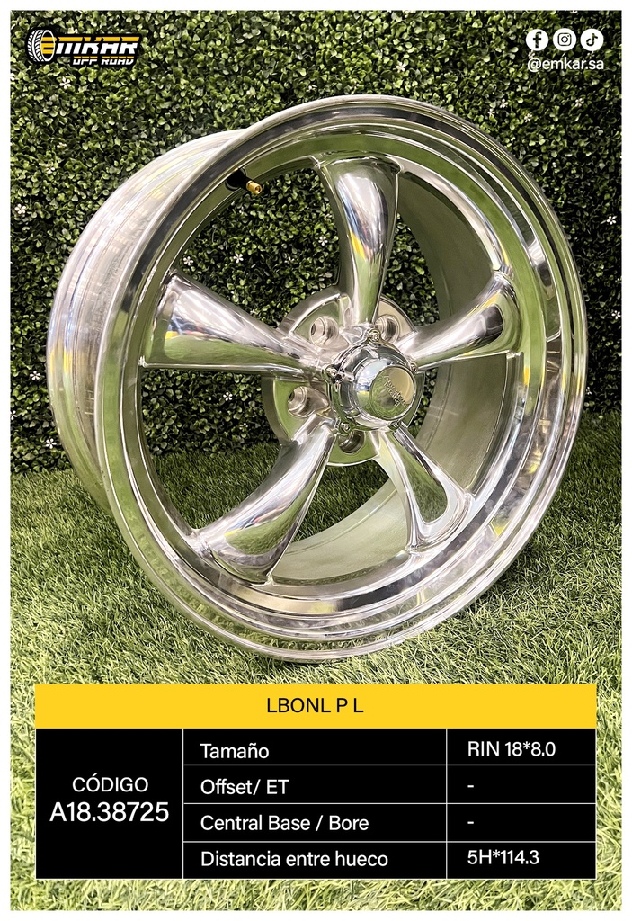 RIN 18*8.0 5H*114.3 LBONL P L1522 - 38725 A18.38725