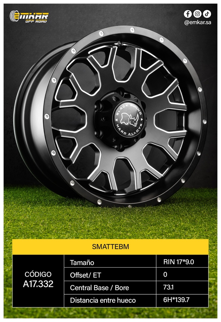 RIN 17*9.0 6H*139.7 ET15 CB110 SMATTEBM - A17.332