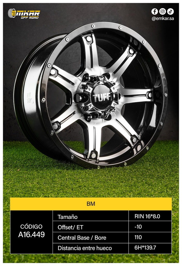 RIN 16*8.0 6H*139.7 ET-10 CB110 BM - A15.1100