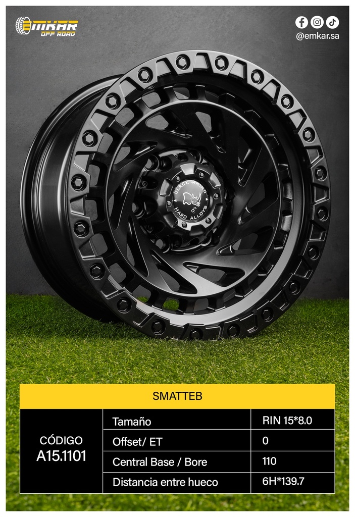 RIN 15*8.0 6H*139.7 ET0 CB110 SMATTEB - A15.1101