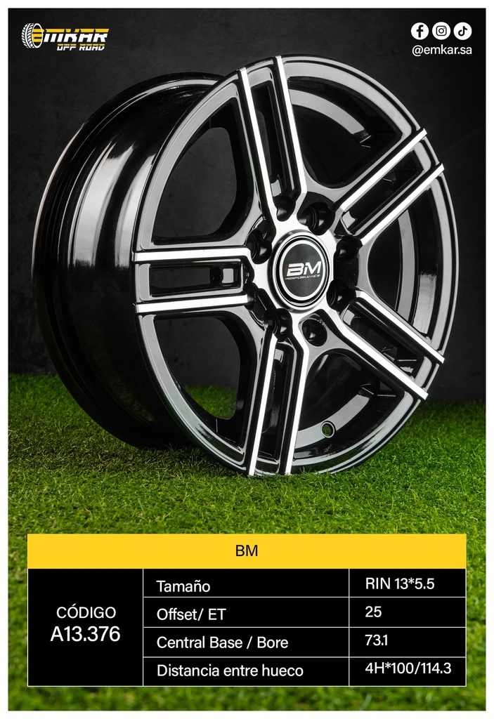 RIN 13*5.5 4H*100/114.3 ET25 CB73.1 BM - A13.376