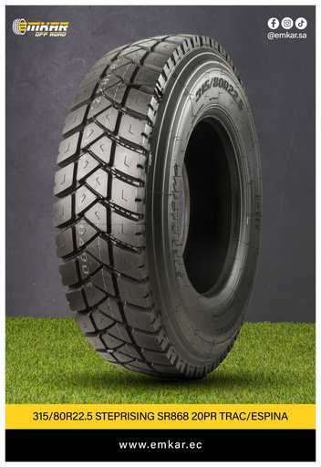 [315/80R22.5 STEPRISING SR868 20PR TRAC/ESPINA] 315/80R22.5 STEPRISING SR868 20PR TRAC/ESPINA