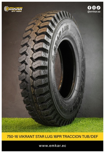 [750-16 VIKRANT STAR LUG 16PR TRACCION] 750-16 VIKRANT STAR LUG 16PR TRACCION