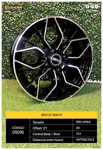 [RIN 14*6.0 4H*100/114.3 ET20 CB73.1 BN/UC MACH - A14.605] RIN 14*6.0 4H*100/114.3 ET20 CB73.1 BN/UC MACH - A14.605