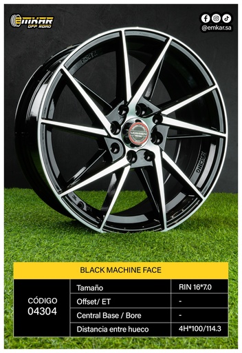 [RIN 16*7.0 4H*100/114.3 BLACK MACHINE FACE LG2203 YL5840 - 8000351] RIN 16*7.0 4H*100/114.3 BLACK MACHINE FACE LG2203 YL5840 - 8000351