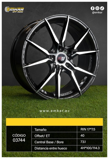 [RIN 17*7.5 4H*100/114.3 ET40 CB73.1 - RW 803.8769] RIN 17*7.5 4H*100/114.3 ET40 CB73.1 - RW 803.8769