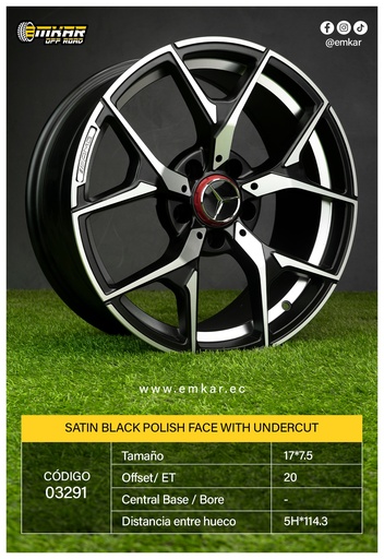 [RIN 17*7.5 5H*114.3 SATIN BLACK POLISH FACE WITH UNDERCUR ET20 175526] RIN 17*7.5 5H*114.3 SATIN BLACK POLISH FACE WITH UNDERCUR ET20 175526