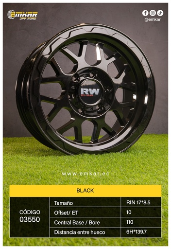 [RIN 17*8.5 6H*139.7 ET0 CB110 BLACK RW803.10760] RIN 17*8.5 6H*139.7 ET0 CB110 BLACK RW803.10760