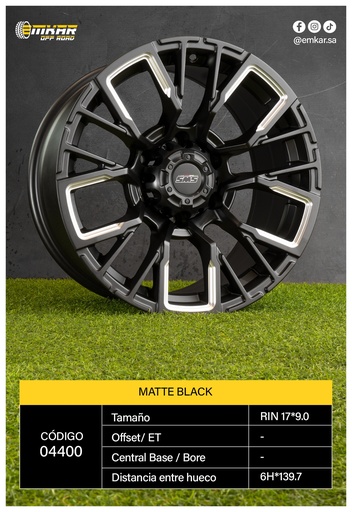 [04400] RIN 17*9.0 6H*139.7 110 MATTE BLACK / 55256