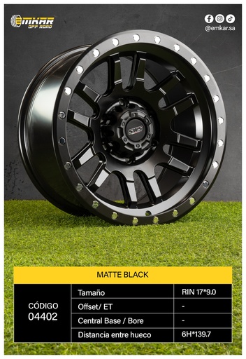 [RIN 17*9.0 6h*139.7 110 MATTE BLACK / 5243] RIN 17*9.0 6h*139.7 110 MATTE BLACK / 5243