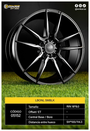 [RIN 18*8.0 5H*100/114.3 LBONL SMBLK L315B - 39136] RIN 18*8.0 5H*100/114.3 LBONL SMBLK L315B - 39136